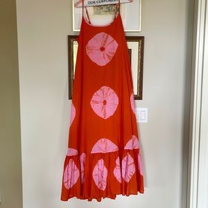 Norblack Norwhite Hand-Dyed Shibori Maxi Dress Size M